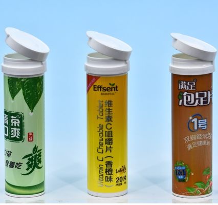 Plastic PP Tubes with or without Desiccant Spiral Lids for the packaging of supplements