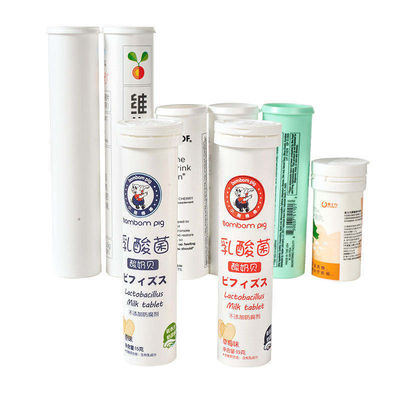 PP Collar Material Effervescent Tablet Bottle for Custom Logo Colorful Empty VC Tablets