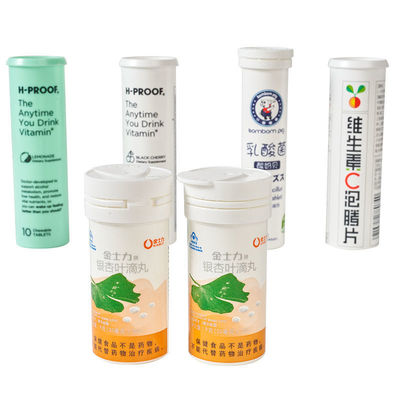 Custom Logo Easy Clean Vitamin C Empty Effervescent Tablet Bottles With Cap